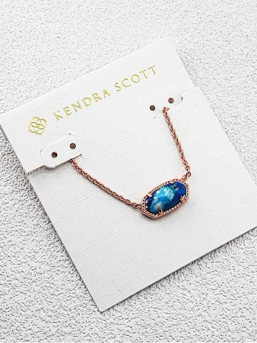 Kendra Scott Rose Gold Blue Stone Elisa Necklace